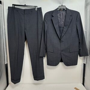VTG Brooks Brothers “Makers” Suit Plaid Blazer 43L Pants W36 L30.5  Made USA